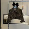 Conjunto de Ropa de Otoño para Niñas 2026 Nuevo Elegante Chic Chaqueta con Estampado de Leopardo Estilo Coreano Pantalones Acampanados Ajustados de Mezclilla Conjunto de Dos Piezas
