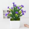 Planta bonsái artificial de trompeta de 17 ojos con simulación de fábrica, decoración de flores de trompeta para interiores, adornos de plantas verdes