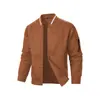 Em Estoque Transfronteiriço Novo Moletom Cardigan Masculino Xadrez Cor Sólida Jaqueta Moletom Masculina com Zíper Gola Alta Fornecimento Exclusivo no Atacado