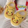 Novedad Otoño e Invierno moda casual zapatos para confinamiento en casa Bao Ke Meng marca conjunta Pikachu pantuflas cálidas de algodón forradas de felpa para mujer