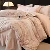 Temporada de Inverno Conjunto de Cama de Lã Leite Quatro Peças Estilo Colcha Lã Frente e Verso Quente Espessada Capa de Edredom Lã Coral 1.8m Suprimentos