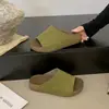 Versão em Couro~Chinelos Birkenstock de Solado Grosso para Mulheres, Novo Estilo de Verão, Slip-Ons de Solado Macio, Sandálias Casuais de Praia, Sandálias Fosco Versáteis