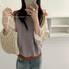 Chaleco de punto de cuello redondo para mujer, nuevo estilo primavera y otoño, sin mangas, para superponer, holgado, versátil, suéter, bolero, top