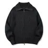 Cárdigan de punto a rayas retro estilo japonés Rumeng, unisex, corte holgado, mangas raglán, suéter casual para otoño