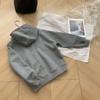 Sudadera Cardigan con Capucha y Cremallera Estilo Perezoso Gris Nuevo Estilo 2025 para Mujer, Chaqueta Girly Versátil Suave y Cera que Reduce la Edad