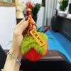 Piel de Conejo Rex Sintética Cosas Buenas Suceden Colgante para Llavero Bola de Felpa Decoración para Mochila Evento de la Empresa Persimmon Regalo