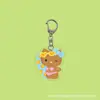 Transfronterizo Nuevo Dibujo Animado 2D Cuero Negro Gato Kt Llavero Acrílico Creativo Colgante para Mochila Estudiantil