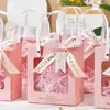 Bolsa de regalo de mano para acompañar regalos de cumpleaños, caja de regalo de Navidad transparente, embalaje de regalo, caja de dulces, caja de compromiso de boda