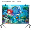 En stock Vajilla de la Sirenita Ariel Suministros para Fiesta Infantil Cumpleaños Vaso de Papel Plato de Papel Servilleta de Papel Mantel Suministros Decorativos