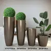 Quente-venda de estilo europeu decorativo FRP redondo balde em forma de vaso de chão shopping center hotel hall floral micro decoração da paisagem