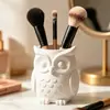 Tubo de almacenamiento multiusos de búho, portalápices, organizador de brochas de maquillaje para tocador, artículo decorativo lindo