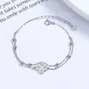 Pulseira de Prata Esterlina S925 Trevo de Quatro Folhas Camada Dupla para Mulheres, Estilo Coreano Ins Design de Nicho de Alta Qualidade, Joia de Mão Elegante para Melhores Amigas