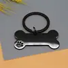 Placas de Identificación para Perros de Acero Inoxidable Transfronterizas Europeas y Americanas, Etiquetas Anti-Pérdida para Mascotas, Grabado Láser, Corte de Huella de Perro Hueso, Etiquetas de Identidad al por Mayor