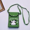 Bolso para teléfono móvil de estilo coreano con diseño de panda pequeño, bandolera de punto, bolso de mano con solapa, bolso informal para salir