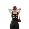 Camisola Única de Diseñador con Espalda Descubierta y Encaje para Mujer con Copas, Adecuada para Usar en Capas o Sola, Nuevo Estilo Primavera/Verano con Hermoso Diseño de Espalda