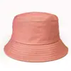 Sombrero de pescador de ala ancha de color sólido, sombrero de cubo estampado del grupo de protección solar para estudiantes, sombrero casual con logo para actividades al aire libre para padres e hijos