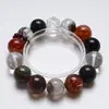 Pulsera de Ágata Roja de Cristal Natural Hielo y Fuego para Mujer, Pulsera de Cristal de Fresa Casual Versátil Venta al por Mayor