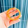 Suministro de Transmisión en Vivo Flash Pulsera Elástica de Cuentas Rebotantes de Tres Círculos Chapada en Oro Pulsera Telescópica de Memoria Pulsera Venta al por Mayor