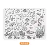Tapete de silicone para rabiscar infantil, tapete de pintura, tapete de colorir para jardim de infância, tapete de silicone lavável para rabiscar com caneta aquarela, protetor de mesa