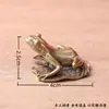 Hoja de Loto Rana de Latón Puro Estilo Chino Personalizado Creativo Realista Adorno de Mano Mascota de Té Micro-Paisaje Escritorio Vintage Decoración de Cobre
