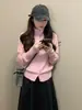Chaqueta Suéter de Cuello Alto para Otoño e Invierno para Mujer, Estilo Coreano Suave y Ceroso Estilo Perezoso de Gama Alta Capa Base Cardigan de Punto Superior Tendencia