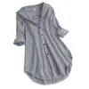 Camisa Larga de Manga Larga Holgada a Rayas para Mujer, Venta Caliente, Exclusiva Transfronteriza para Primavera/Verano 2025 en Amazon y Aliexpress