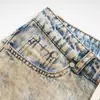 Jeans de Mezclilla Lavados y Desgastados para Hombre, Marca de Moda High Street, Diseño de Cruz, Personalidad de Nicho, Pantalones Casuales de Pierna Recta