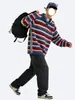 Suéter Loose estilo retrô americano com gola polo e blocos de cor para homens, novo estilo Old Money para outono e inverno, peça de tricô versátil