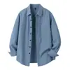 Otoño/Invierno 2026 Nueva Camisa de Manga Larga con Retazos Estilo Retro Japonés para Hombre Chaqueta Camisa de Trabajo Holgada Casual Estilo Americano