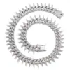 Popular Europeo y Americano Cadena Cubana de Espinas Completamente Diamantada Hip-Hop Exagerado Creativo Elegante 20mm Aleación con Pinchos Collar