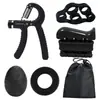 Juego de 5 piezas de Agarre Dispositivo de Fuerza para Cinco Dedos Entrenamiento de Rehabilitación de Fuerza Manual Profesional Anillo de Agarre de Silicona Bola de Agarre