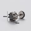 Nuevos aretes de piercing para hombre de fundición de acero inoxidable incrustados con circón negro moda personalidad tendencia aretes para hombre individuales