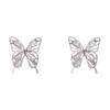 Aguja S925 Aretes Coreanos Huecos de Lazo Zircón Super Brillante Nicho Elegante Combinan con Todo Diseño de Alta Gama
