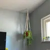 Cuerda de Algodón Tejida a Mano Estilo Bohemio Maceta para Plantas y Flores Cesta Colgante Bolsa de Red Cuerda para Colgar Colgante de Pared Cuerda para Colgar