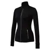 Nuevo top de yoga de otoño Caijue para mujer, cremallera dorada, top estilo Lu, chaqueta deportiva elástica ajustada de manga larga