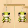 Pendientes de Acrílico 2D de Rana Lindos y Originales de Venta Caliente Transfronteriza con Diseño Divertido y Creativo Pendientes de Acrílico de Animal