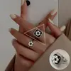 Anillo de fuegos artificiales elegante y exquisito para mujer, lujo ligero, moderno, único, anillo abierto versátil, borde ancho, anillo de moda para el dedo índice de celebridad de internet
