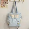 Mochila soft girl muito estilosa, mini bolsa mini ins, conjunto de mochila de duas peças para estudantes universitárias para passeios de primavera