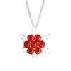 Collar de Piedras Naturales Elegantes Más Vendido Transfronterizo Colgante Elemento Copo de Nieve Zirconio Chapado en Plata Oro Rosa Regalo de Navidad
