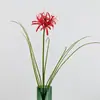 Lirio Araña Rojo Artificial de Tallo Único para Hogar Sala de Estar Hotel Decoración Suave Boda Bonsái Flor Artificial Accesorio Adorno
