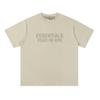 Versão correta da camiseta FOG Summer New ESS-mulTi-line Letter LaminaTed STereo LOGO Loose Short-sleeved para homens e mulheres