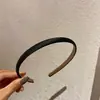 Diadema Negra Estilo Coreano con Etiqueta Dorada para Mujer con Corona Alta, Diadema para Adelgazar el Rostro, Accesorio Versátil para el Cabello para Lavarse la Cara