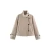 Fábrica de Ropa para Mujer Transfronteriza Venta al por Mayor 2026 Estilo Europeo y Americano Retro Francés Moda Chaqueta Larga de Manga Larga Doble Botonadura