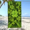 Toalla de Secado Rápido para Vacaciones Transfronterizas junto al Mar, Toalla de Playa de Estilo Sencillo, Trébol de la Suerte Verde Portátil Toalla de Baño Fuerte Absorbente de Agua