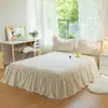 Nuevo Estilo 2024 Juego de Tres Piezas de Falda de Cama 100% Algodón Colcha de Una Pieza Sábana de Cama 100% Algodón con Volante Estilo Coreano Protector de Cama General para Cuatro Estaciones