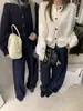 Cárdigan de Punto Redondo de Lana de Mapache de Corte Holgado 2026 Otoño Nuevo Abrigo Suéter de Grosor Medio para Mujer