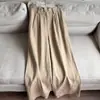 2026 Pantalones Casuales de Lino Elegantes Reductores de Edad de Pierna Ancha Pantalones de Pierna Recta Cintura Elástica Pantalones Largos para Mujer Venta al por Mayor H21BK23221