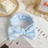 Diadema para el cabello con rayas, lunares, leopardo y lazo para mujeres coreanas, accesorio para la cabeza, franela, deportiva, para lavar la cara, diadema para el cabello, diadema al por mayor