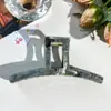 Pinza de Tiburón en Forma de T con Patrón de Mármol de Gama Alta para Cabello Semirrecogido en la Parte Trasera de la Cabeza, Estilo Coreano Pinza Grande de 13 cm para Mujeres