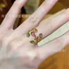 Anel ramo de flor folha vintage usado feminino design de nicho toque de alta qualidade luxo leve único requintado moderno
